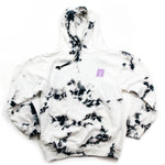 Keep It Pushin Hoodie - Crystal Wash Tie Dye in White