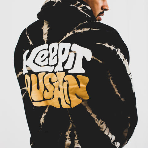 Keep It Pushin Spiral Tie Dye Hoodie